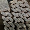 VVS moissanite 925 sterling silver plated with 18K rose gold icedout Luxury Cuban chain 16MM22 inches - Image 6