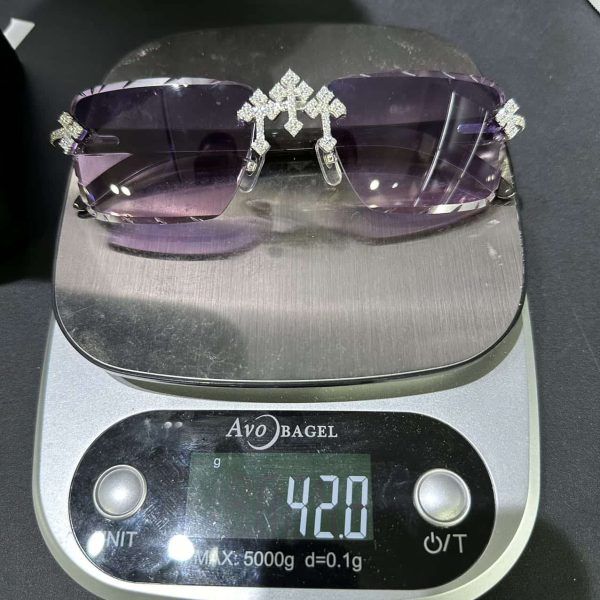 vvs-moissanite-luxury-icedout-glasses-white-gold-cross-purple-lenses